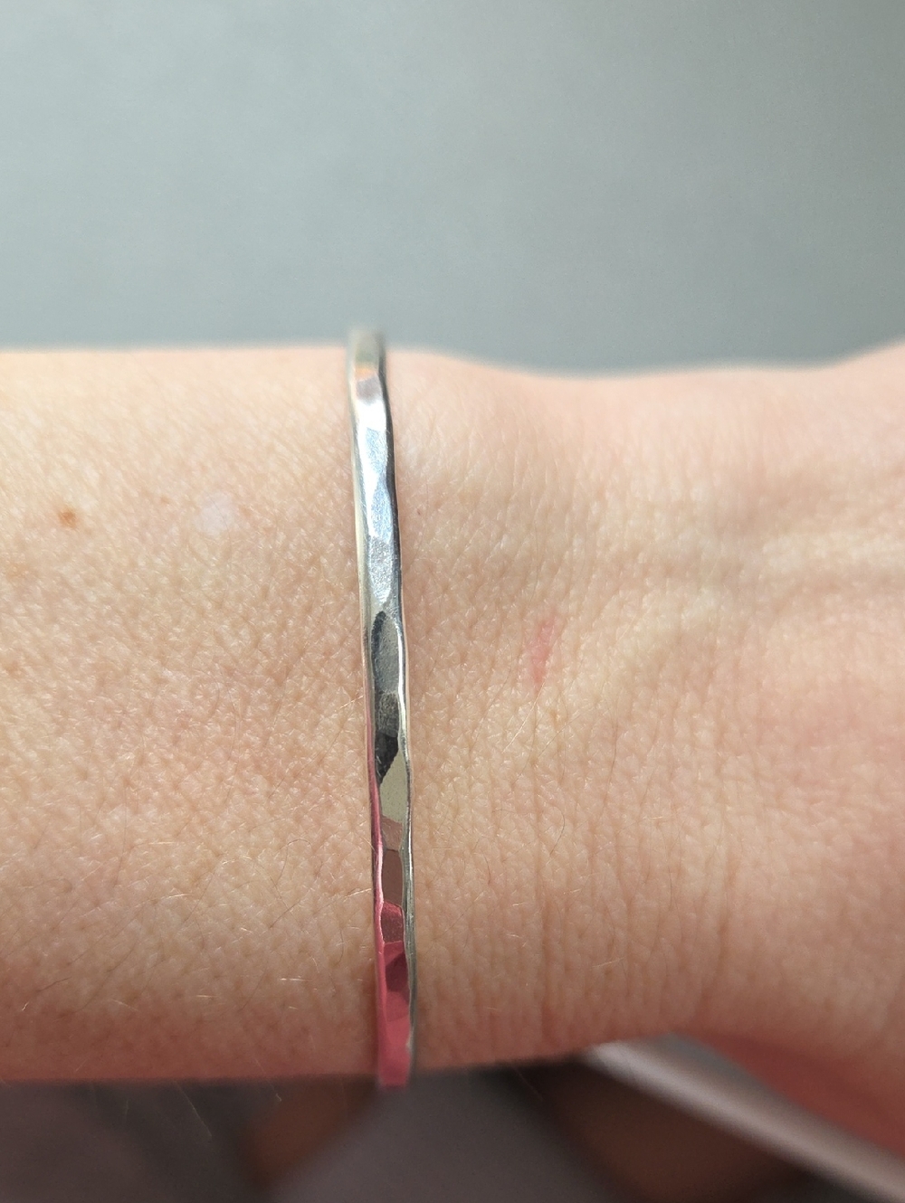 Sterling Silver Hammered Bangle Bracelet